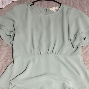 She + Sky Soft sage Green Blouse